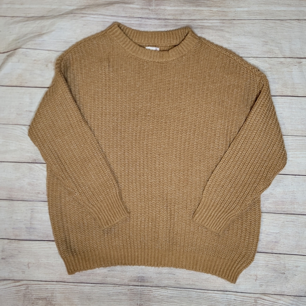 SO ribbed crewneck Oversized brown sweater